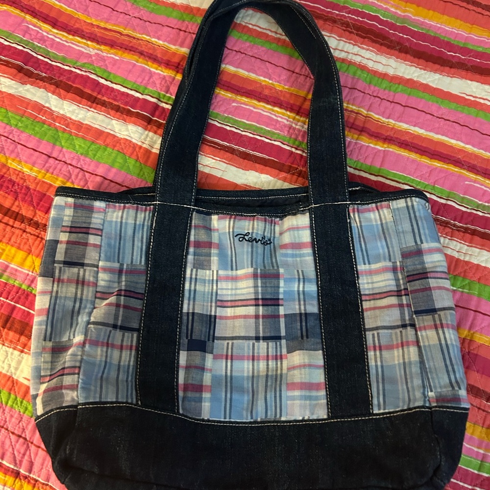 Levi's Blue Plaid Women's Tote Bag